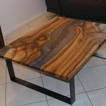 Table basse noyer gris